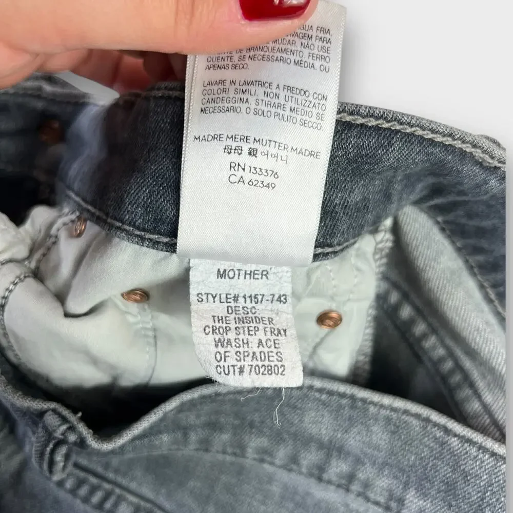 MOTHER The Insider Crop Step Fray in Ace of Spades Size 27 - Picture 6 of 10